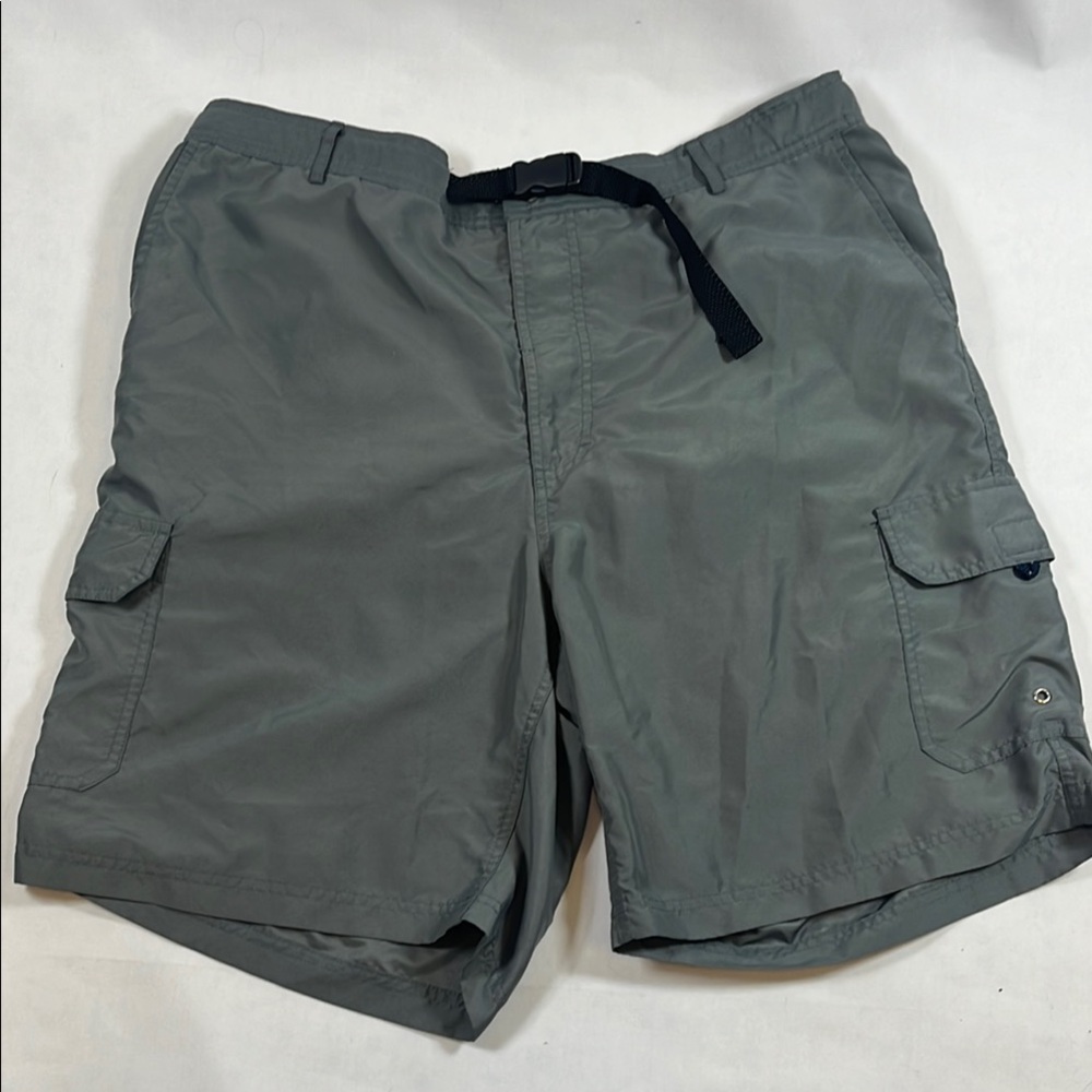 Sunseeker Shorts Men’s XL Gray Fishing Shorts Lined Belted Swimsuit